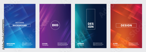 Set of modern abstract backgrounds for covers.