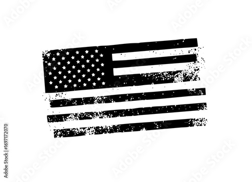 Vector Distressed American flag with star field.