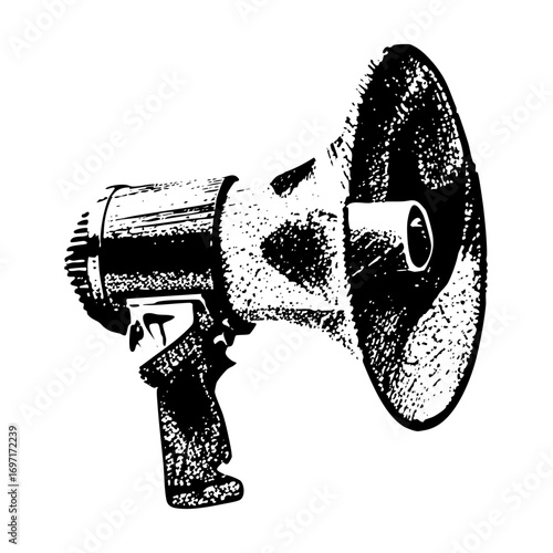 Vector Vintage megaphone with detailed vector .