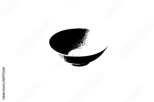 Vector Abstract brushstroke swirl creates a dynamic minimalist emblem.