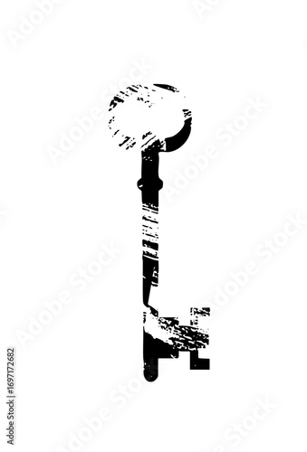 Vector Silhouette of a person holding an umbrella shaped like a question mark.