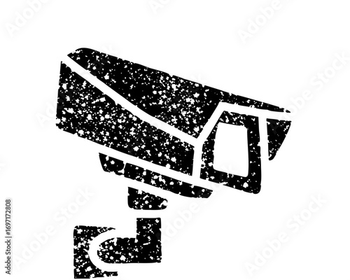 Vector Distressed security camera depicts surveillance technology.