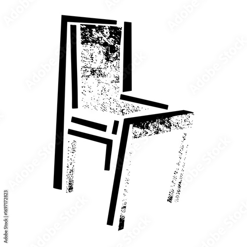 Vector Minimalist chair with distressed texture.