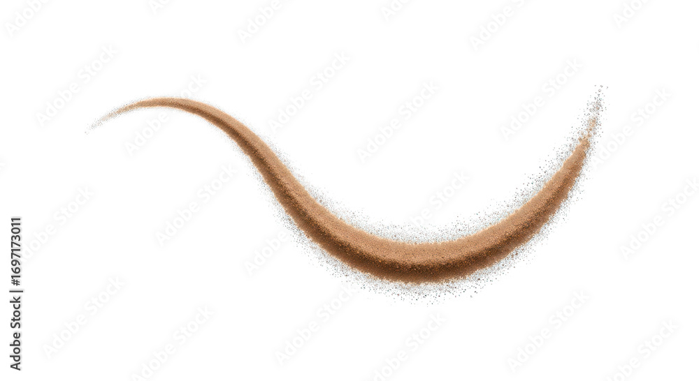 Obraz premium Wavy curved brushstroke of tan color on a black background