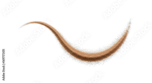 Wavy curved brushstroke of tan color on a black background
