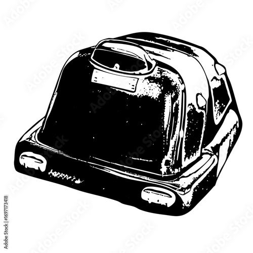 Vector Detailed of a vintage toaster appliance.