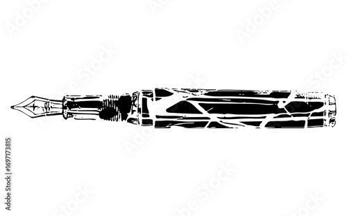 Vector Detailed sketch of a classic fountain pen .