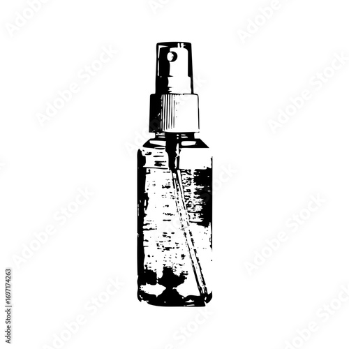 Vector Isolated spray bottle with a distressed texture.