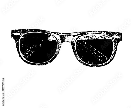 Vector Retro sunglasses with distressed texture.