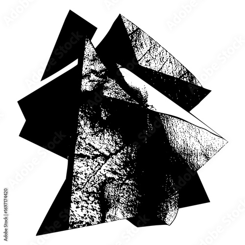 Vector Abstract geometric shapes create a dynamic fragmented composition.