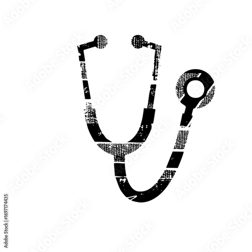 Vector Stethoscope forms a question mark symbol.