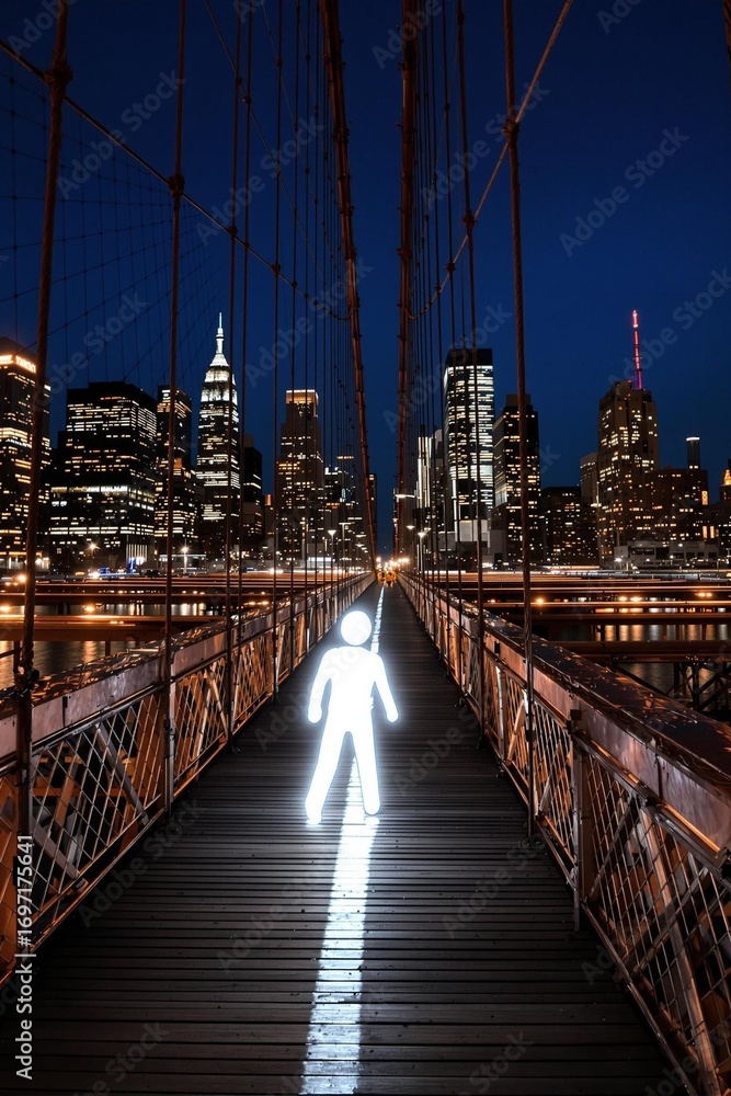 Obraz premium brooklyn bridge at night