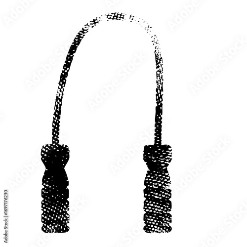Vector Black jump rope with textured handles