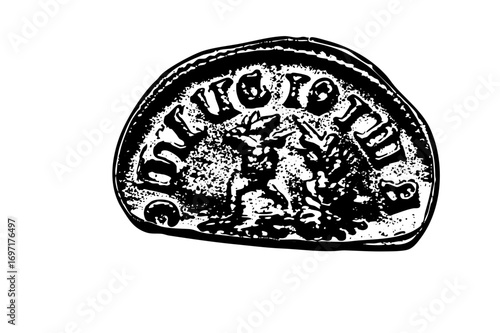 Vector Vintage emblem featuring a majestic eagle encircled by decorative typography.