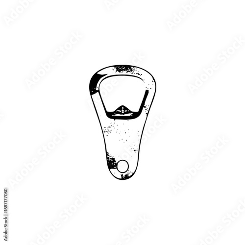 Vector Detailed vector of a bottle opener with a circular hole.