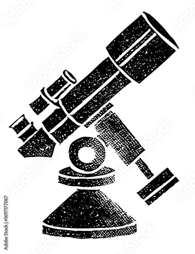 Vector Vintage telescope showcases astronomical observation equipment.