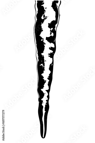 Vector Dramatic icicle with jagged edges.