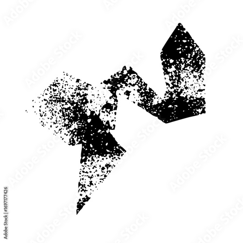 Vector Distressed double arrow points in opposite directions.