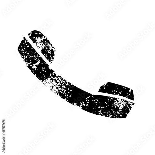 Vector Distressed phone handset represents communication technology.