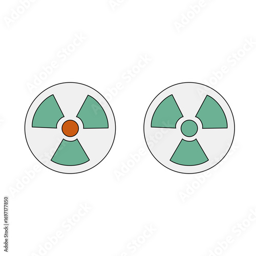 Radiation symbol icon. Radioactive sign vector. Warning danger element. Hazardous nuclear emblem.