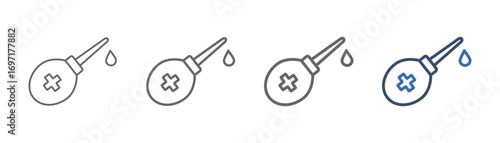 
outline icon set pear enema with blood suction design