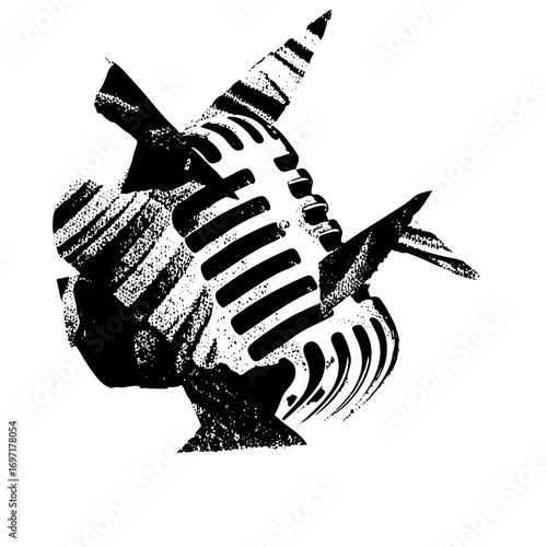 Vector Abstract of a stylized bird in flight rendered as a bold vector .