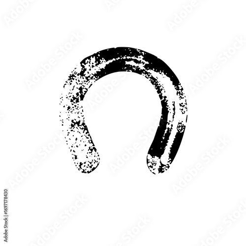 Vector Abstract black headphone with distressed texture.