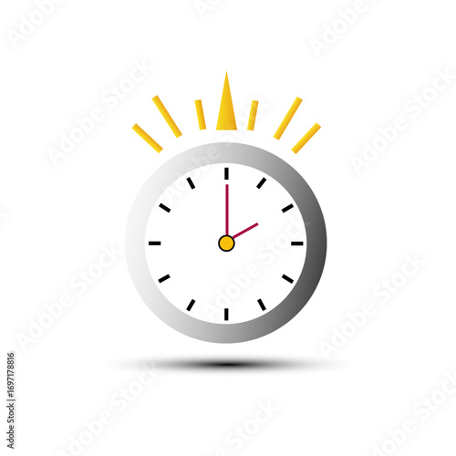 Time clock icon. Deadline symbol vector. Management schedule element. Punctuality reminder graphic.
