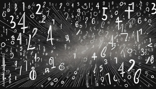 an abstract mathematical pattern with random scattered decimal numbers on a dark background abstract mathematical