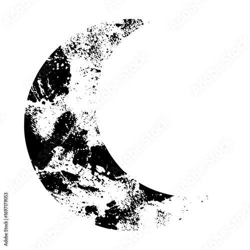 Vector Abstract moon with textured effect.