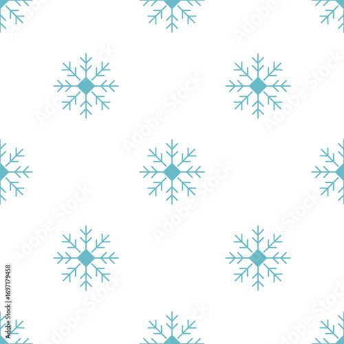 Seamless pattern of snowflakes, creating a serene and wintery aesthetic, perfect for the holiday season