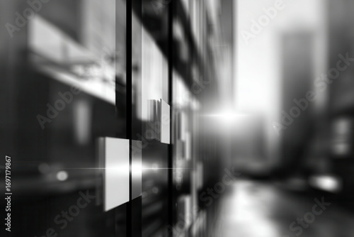 sleek display of job listings presented on digital screen with ar blurred white text bars creating depth