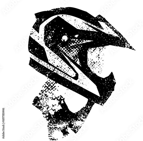 Vector Distressed of a protective sports helmet.