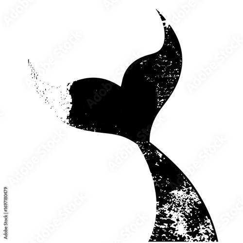 Vector Abstract silhouette of a womans profile dissolving into particles.