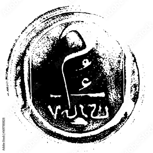 Vector Vintage seal features a heraldic and stylized lettering.