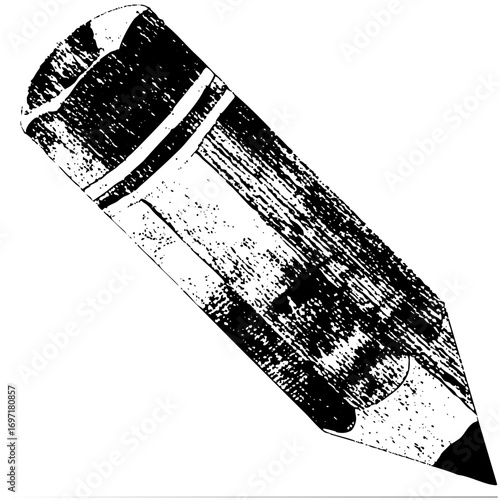 Vector Detailed of a writing pencil with an eraser.