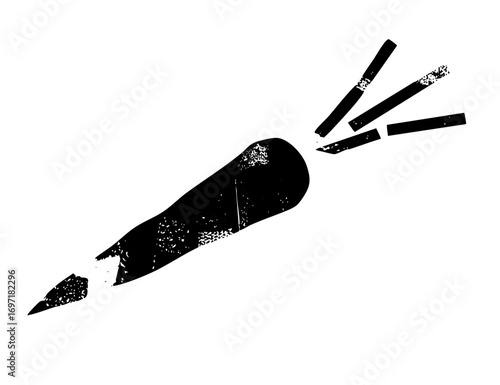 Vector Broken Carrot with Scattered Fragments