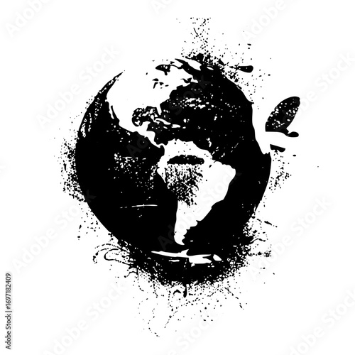 Vector Global Portrait: Earth and Human Face Fusion
