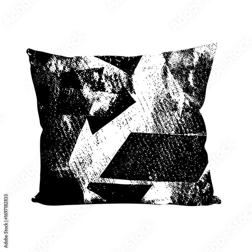 Vector Abstract geometric pillow with dynamic shapes.