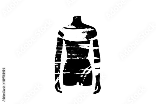 Vector Abstract female figure with fragmented form