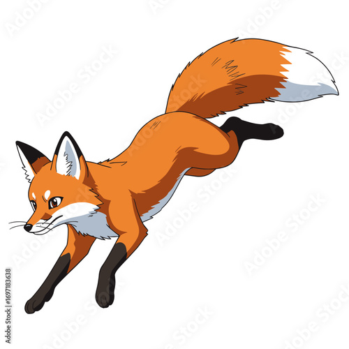 Fox Leaping Down Anime