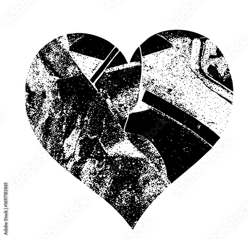 Vector Couple embracing within a heart-shaped .