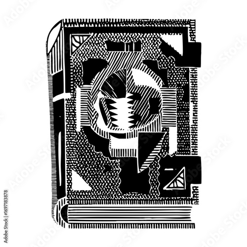 Vector Abstract geometric lion head with intricate .