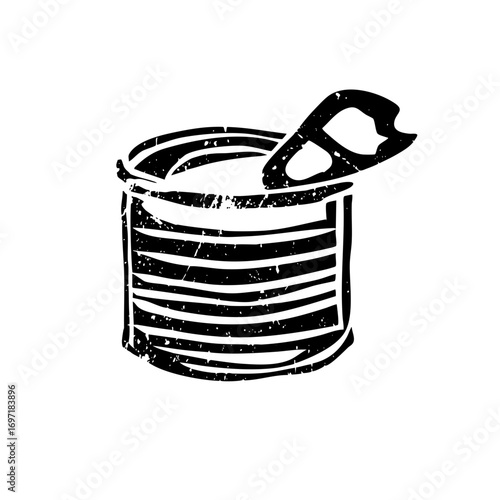 Vector Opened tin can with pull tab