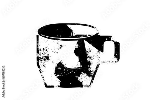 Vector Abstract vector of a broken mug.