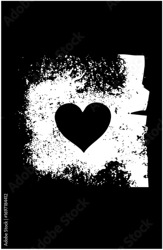 Vector Elegant profile of a womans face with a heart-shaped symbol.