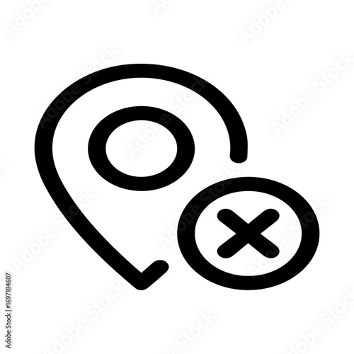 Location marker with cross icon