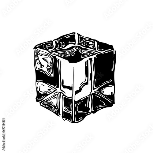Vector Detailed vector of a crystalline ice cube.