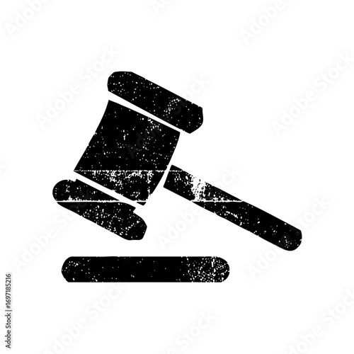 Vector Black gavel represents justice and legal proceedings.