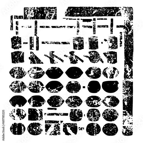 Vector Distressed geometric shapes and collection for elements.